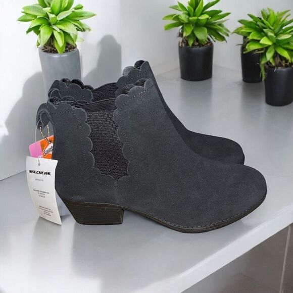 Skechers Lasso Diver Black Womens Size 7 Memory Foam Ankle Bootie NEW - Picture 1 of 6